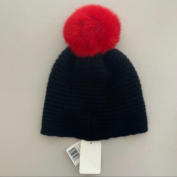 Portolano Cashmere/Extra Fine Wool/Silk Blend Beanie with Real Rabbit Fur - Picture 2 of 3